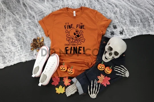 It&#39;s Fine Everything&#39;s Fine Black Screen Print Transfer