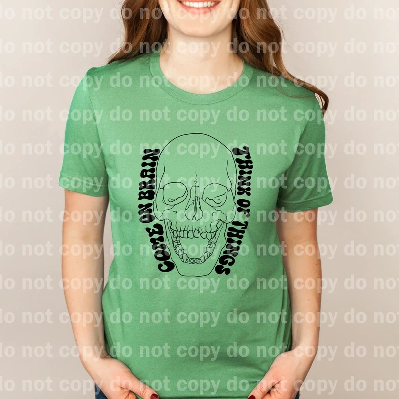 Come On Brain Skull Screen Print Transfer