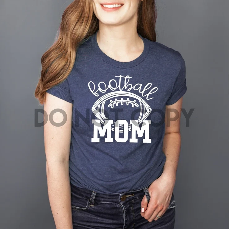 Football Mom White Screen Print Transfer