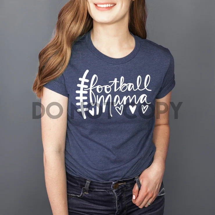 Football Mama White Screen Print Transfer