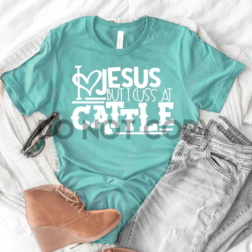 Cuss at Cattle Screen Print Transfer