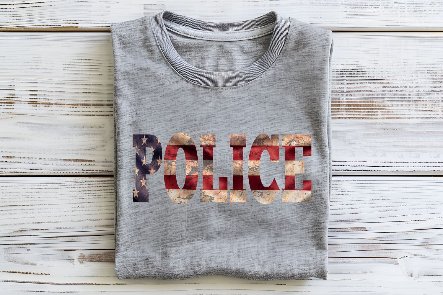 Patriotic Font Police DTF Print