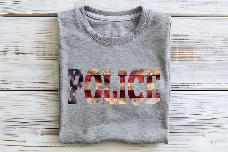 Patriotic Font Police DTF Print