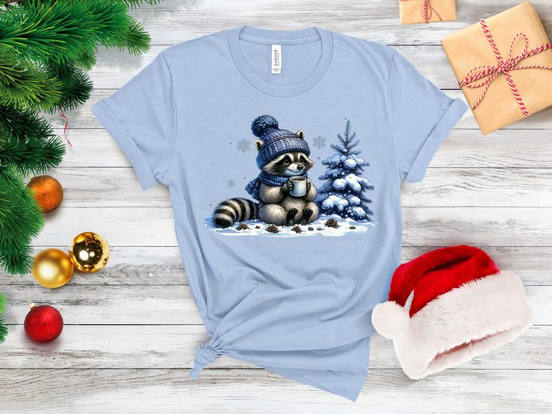 Winter Raccoon DTF Print