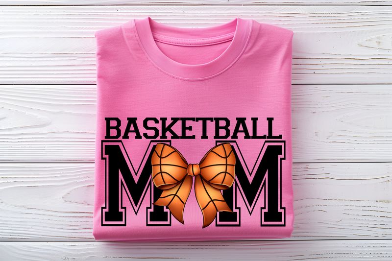 Basketball Mom Coquette Bow DTF Print