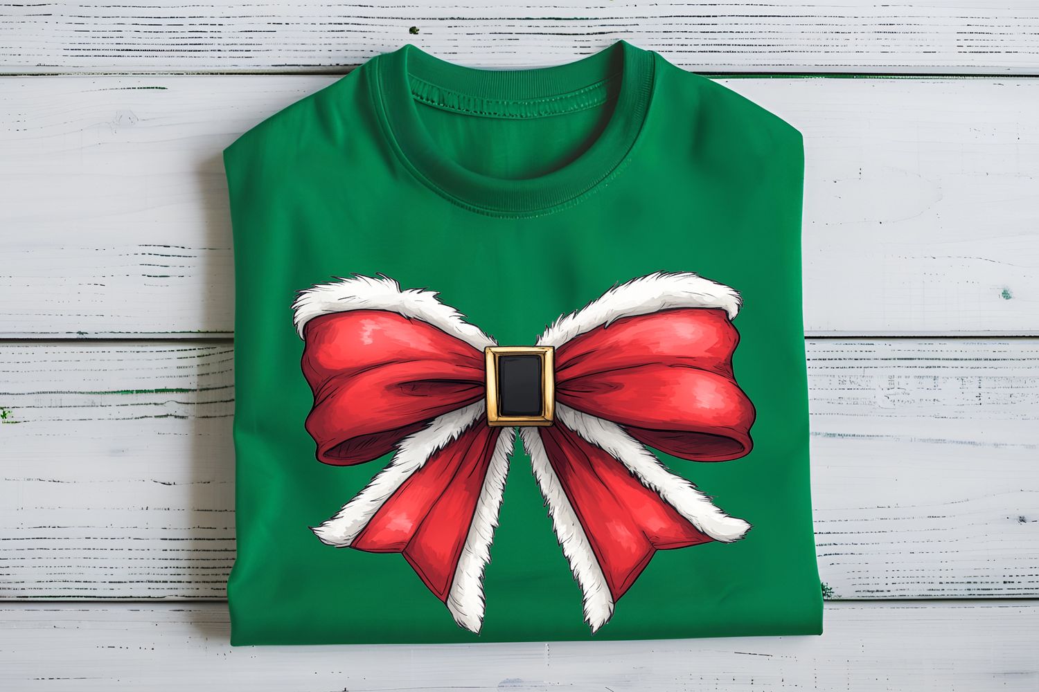 Santa Coquette Bow DTF Print