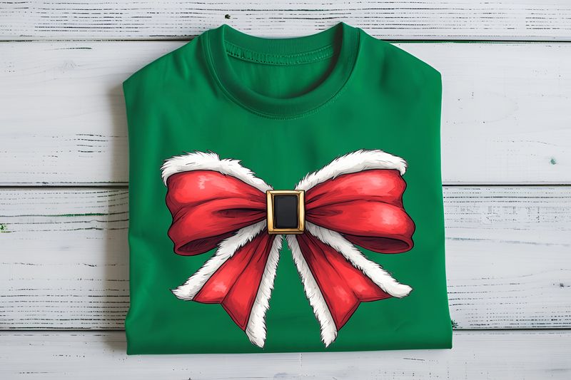 Santa Coquette Bow DTF Print