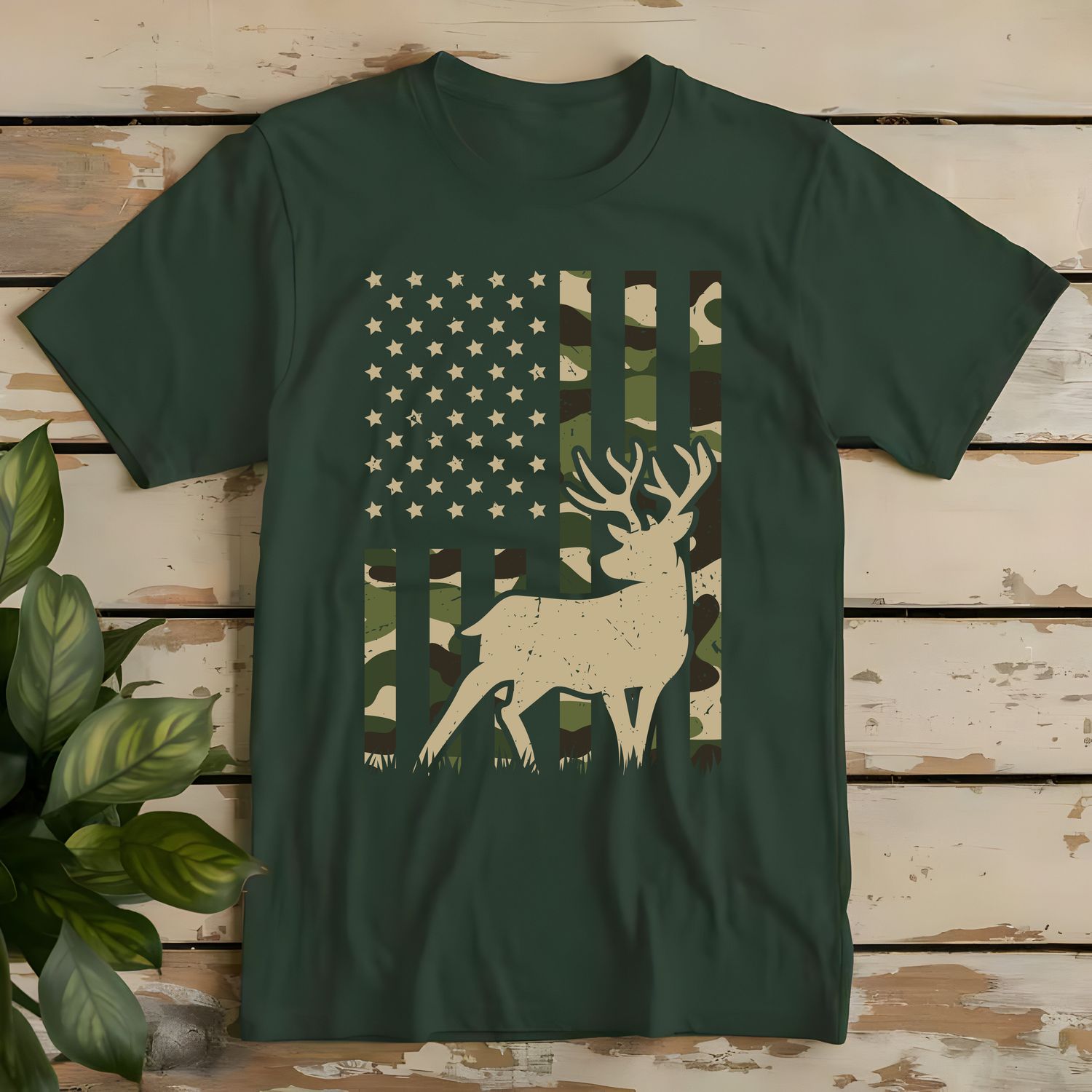 Camo Deer Flag DTF Print