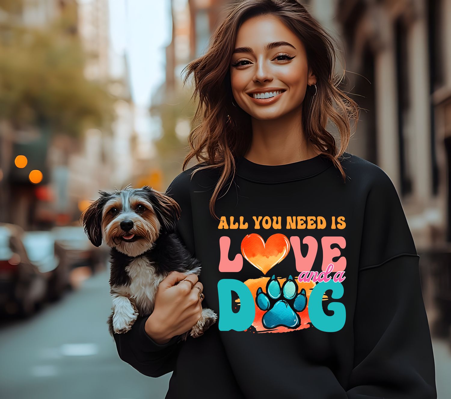 Love And A Dog DTF Print