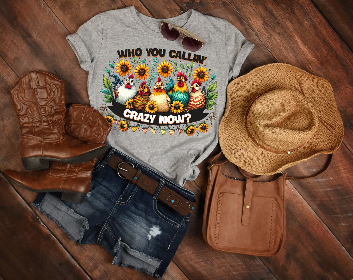 Crazy Now Chicken DTF Print