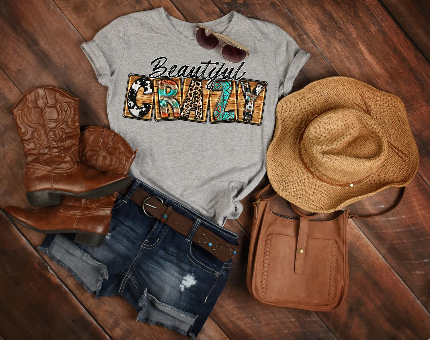 Beautiful Crazy Country DTF Print