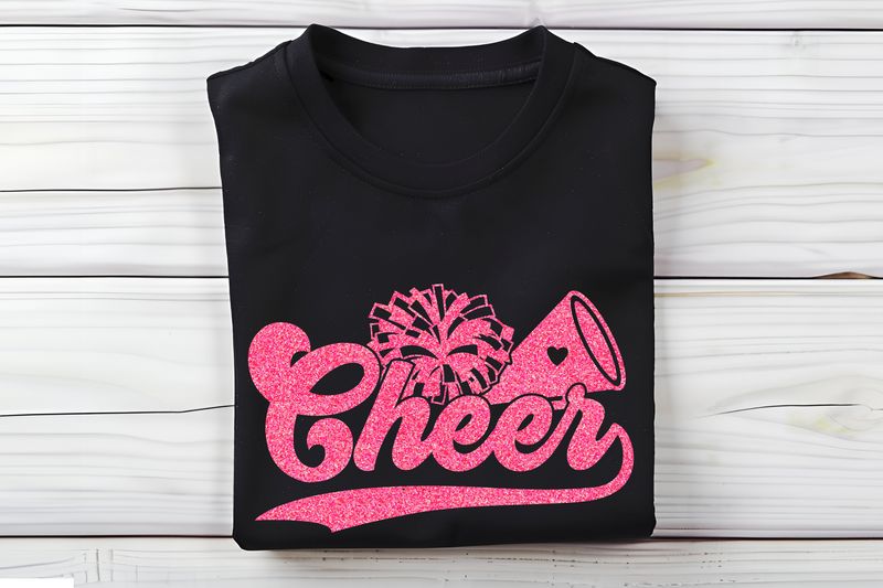 Pink Glitter Cheer DTF Print