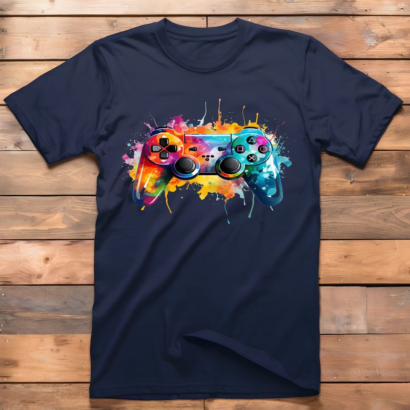 Watercolor Gaming Controller Splatter DTF Print