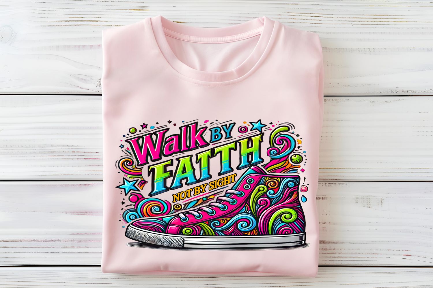 Walk By Faith Shoe DTF Print