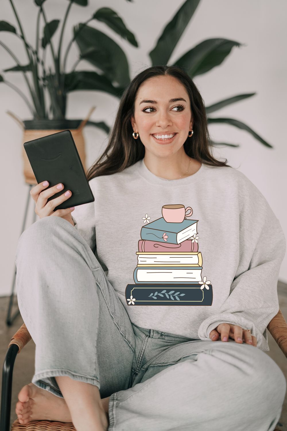 Coffee Stacked Books DTF Print