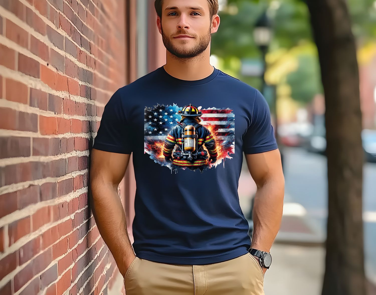 Firefighter Flag DTF Print
