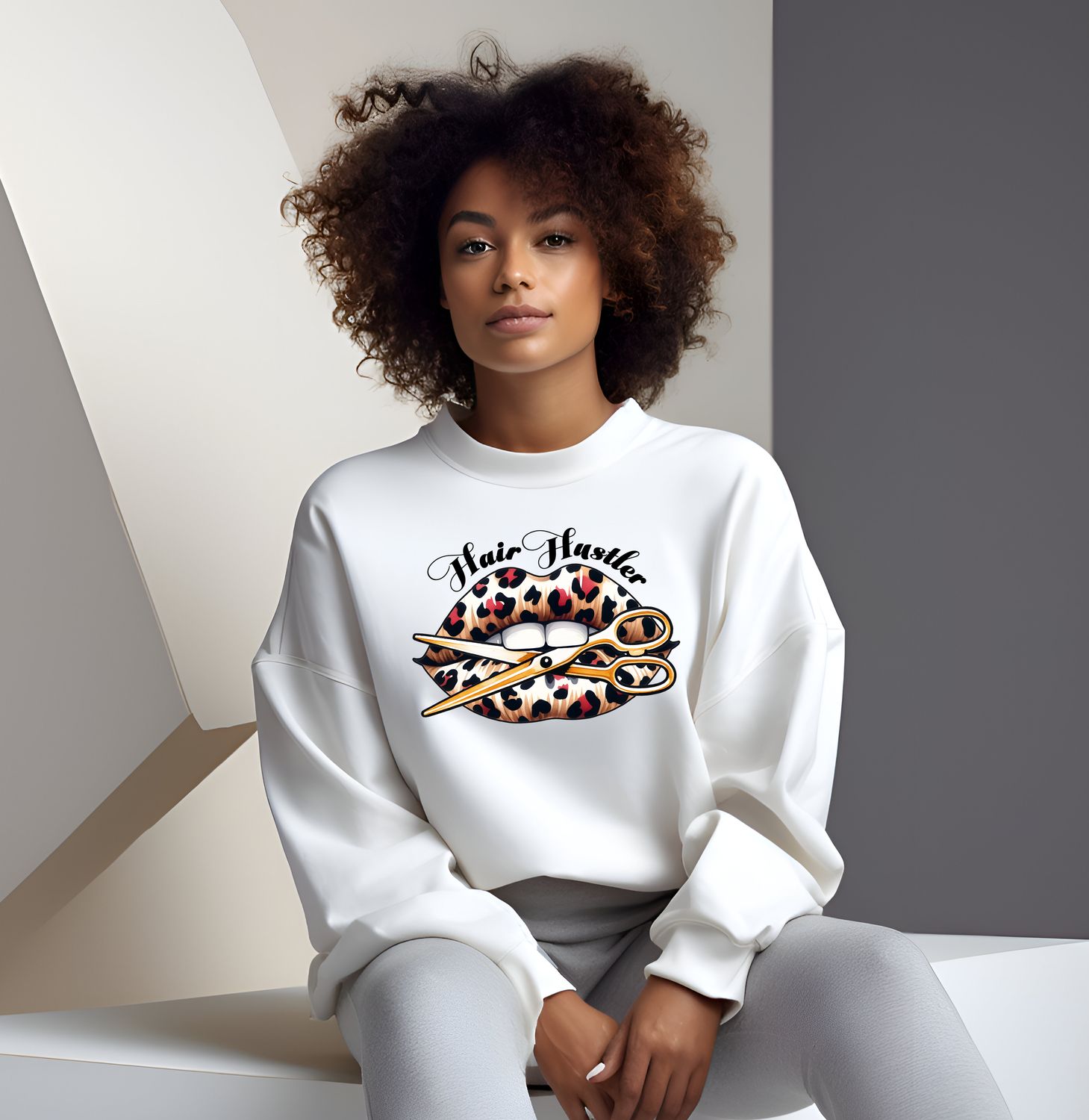 Hair Hustler Leopard Lips DTF Print
