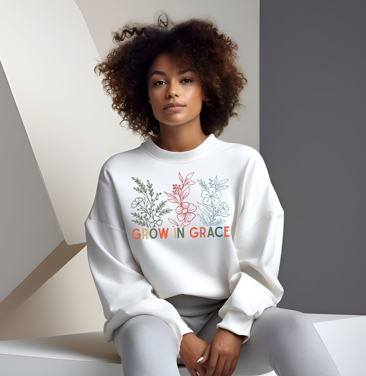 Grow In Grace Floral DTF Print