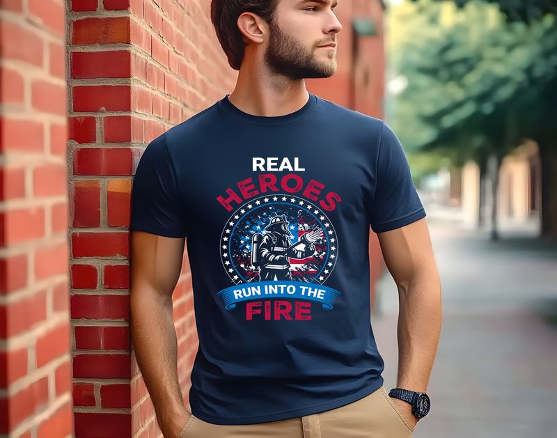 Real Heroes Into The Fire DTF Print