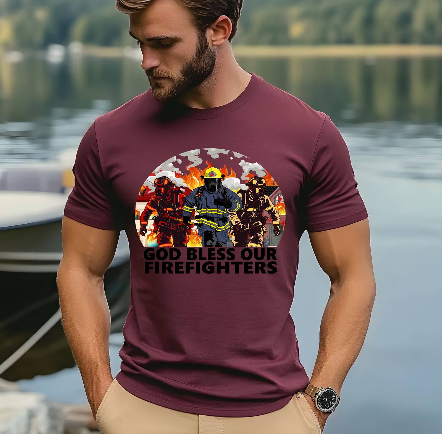 God Bless Firefighters DTF Print