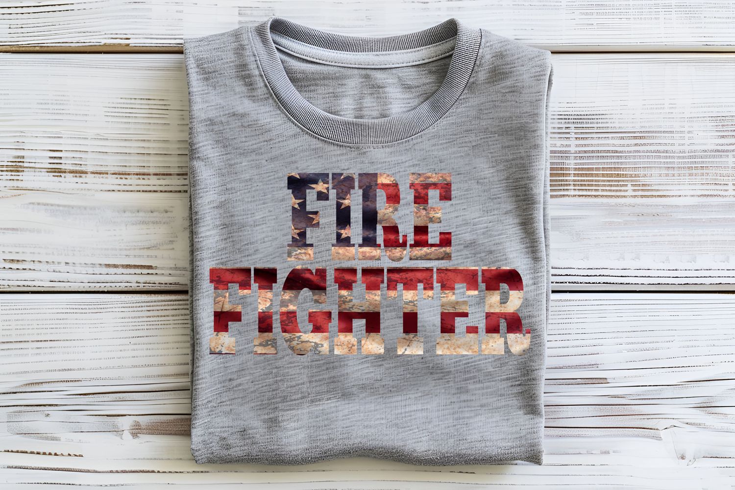 Patriotic Font Fire Fighter DTF Print