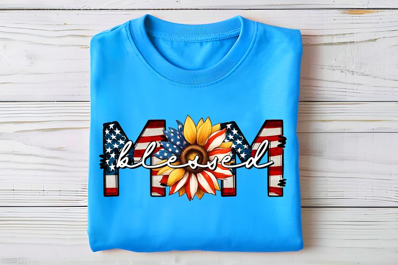 Blessed Mom Patriotic Sunflower