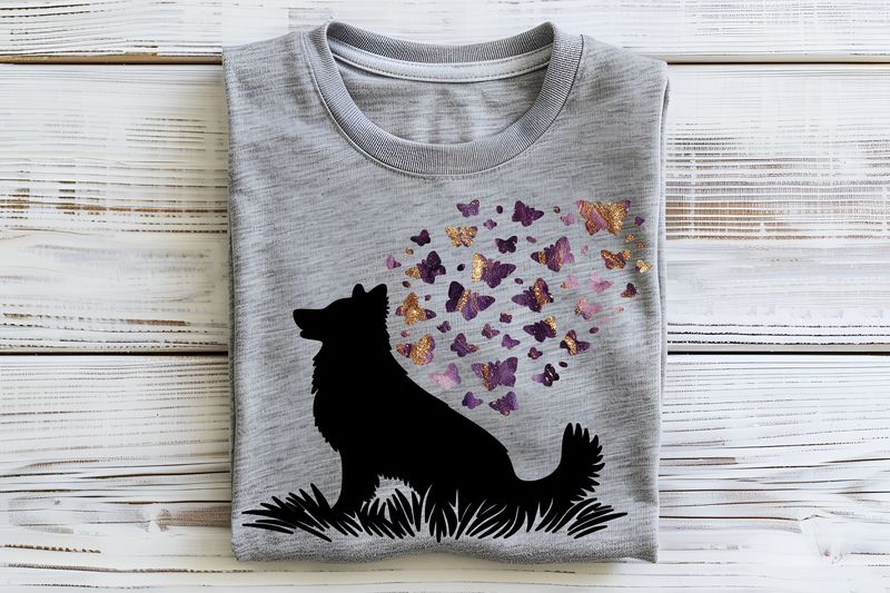 Purple Marble Butterfly Pup DTF Print