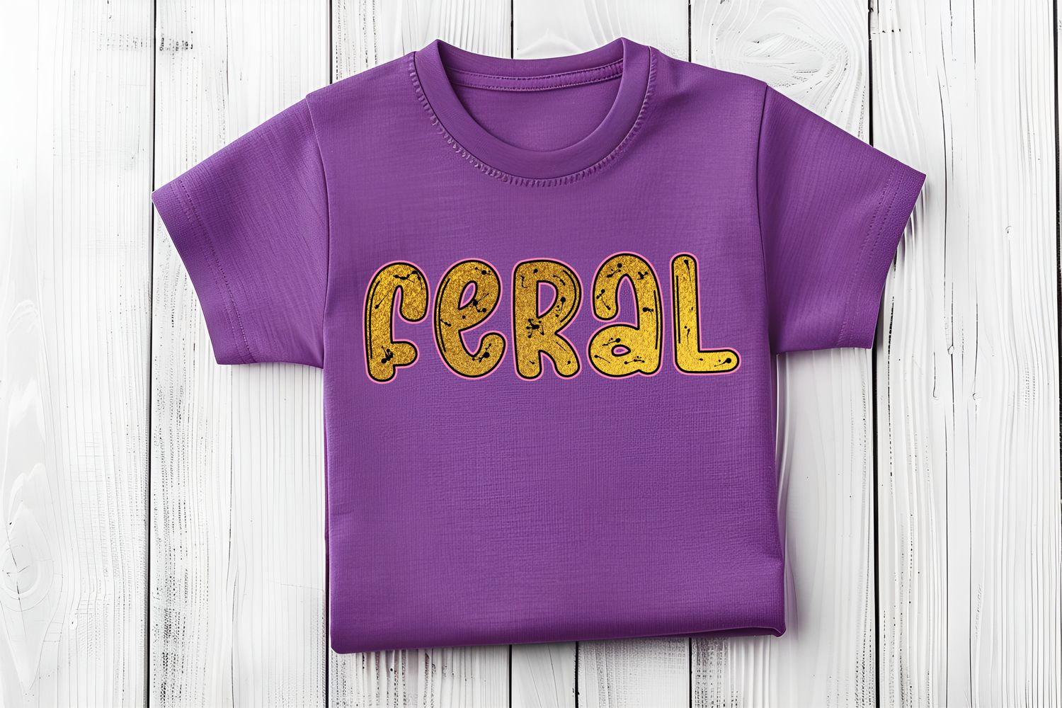 Feral Gold Splatter Font DTF Print