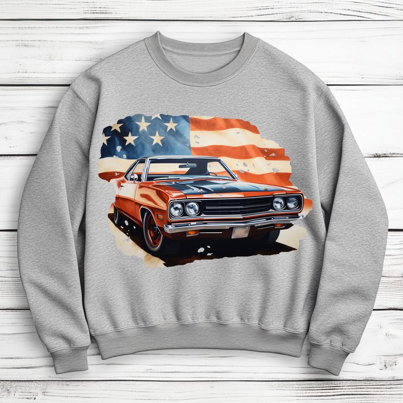 Patriotic Distressed Hot Rod DTF Print