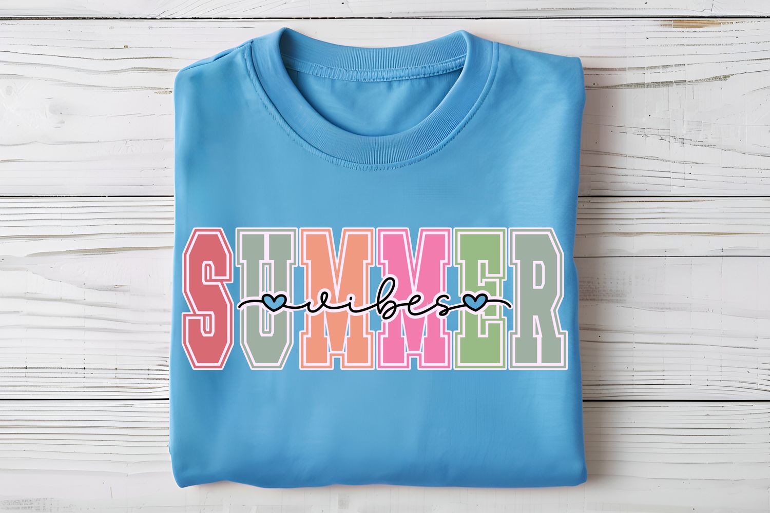 Summer Vibes Varsity Script DTF Print