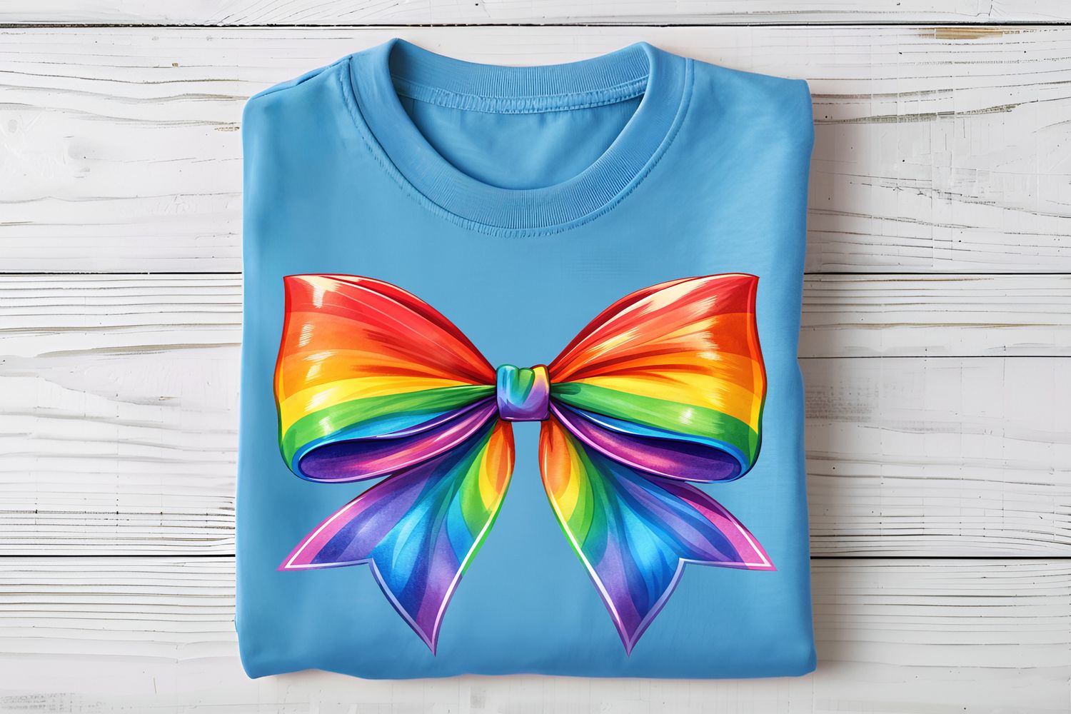 Rainbow Pride Coquette Bow DTF Print