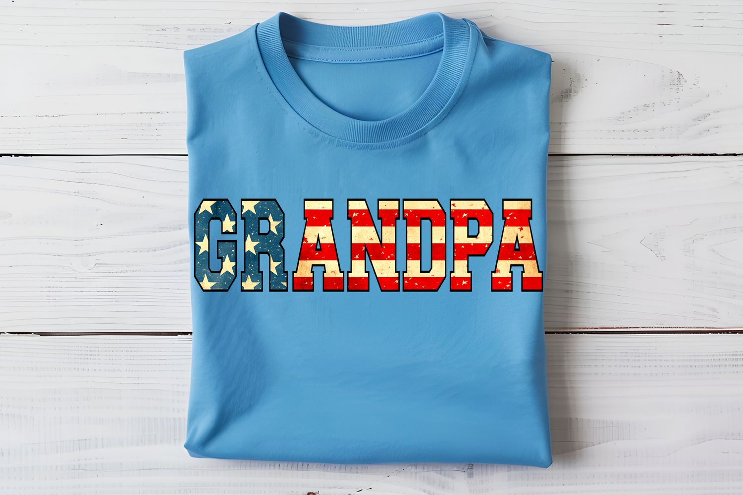 Grandpa Flag Varsity DTF Print