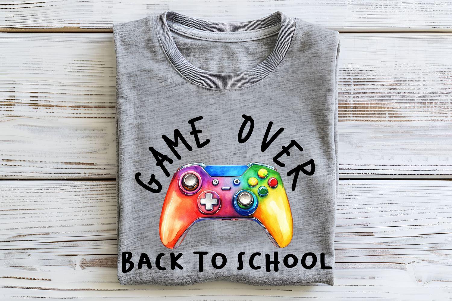 Game Over Back To School Video Game Controller DTF Print