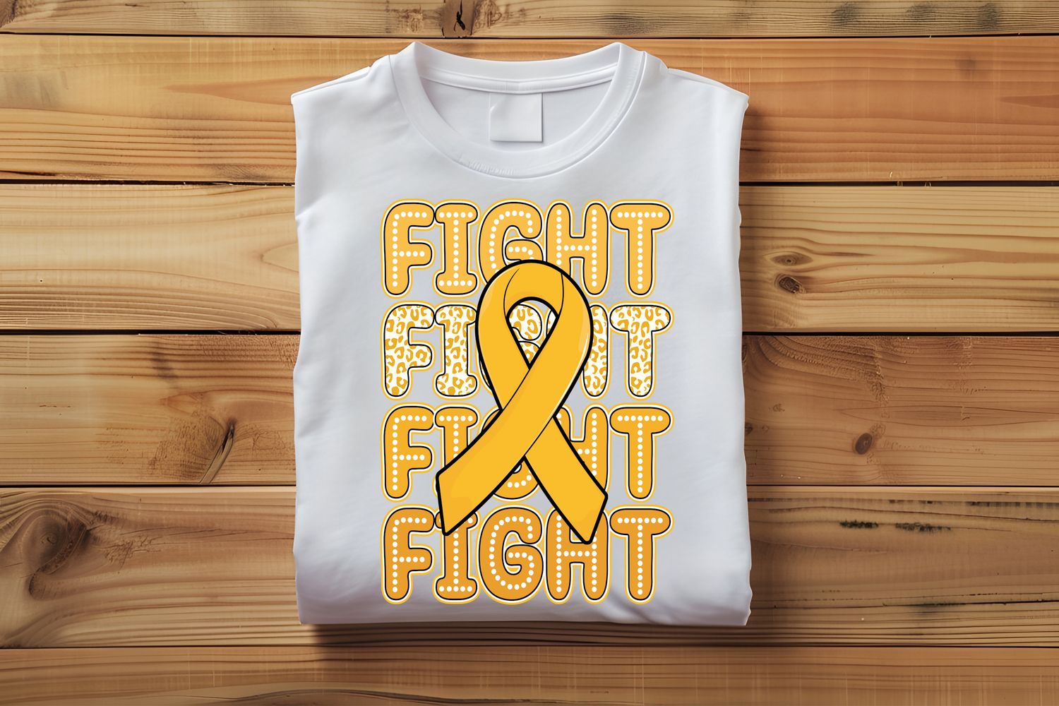 Fight Childhood Cancer Ribbon Stacked DTF Print