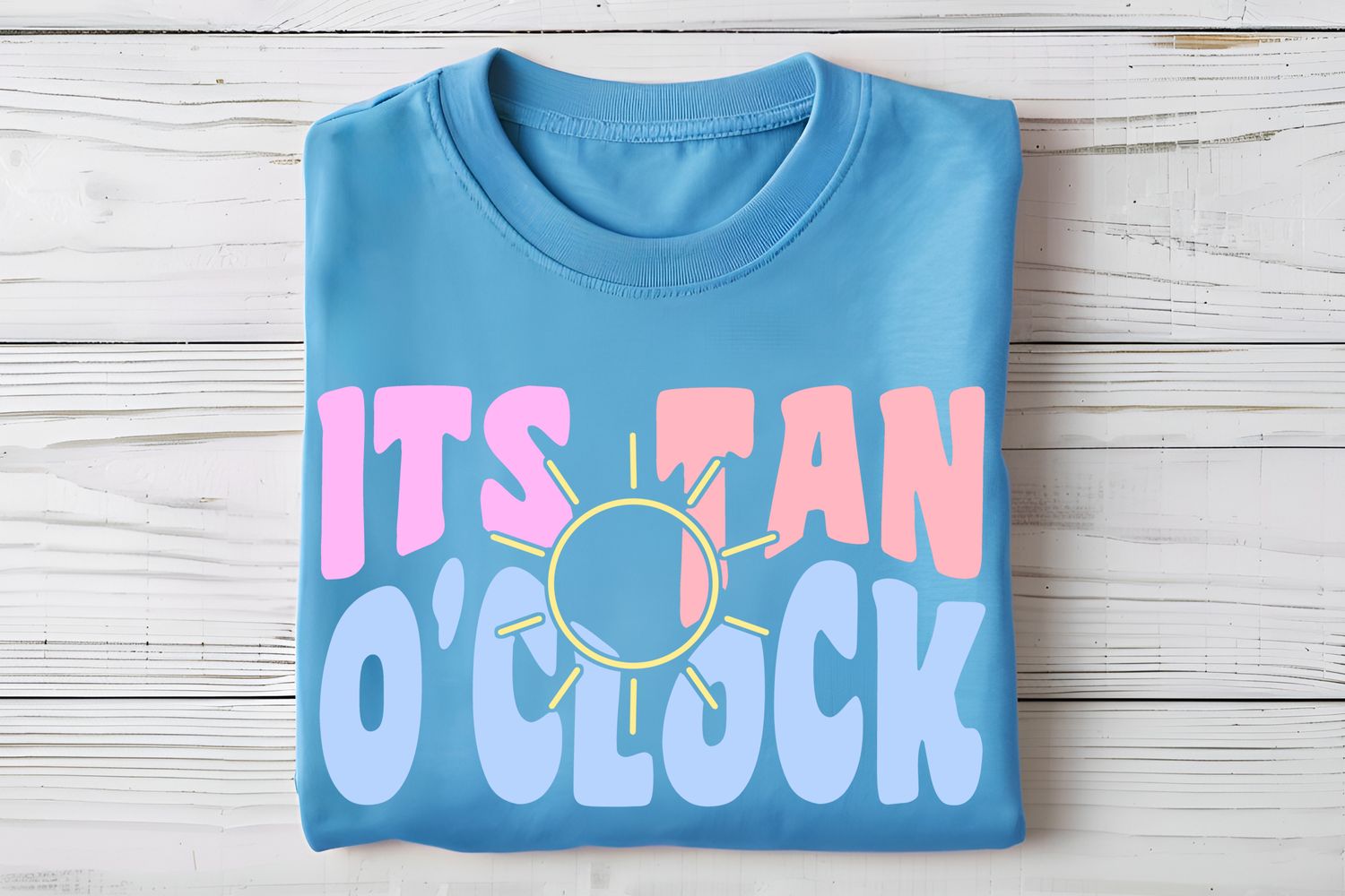 Tan O&#39;Clock Summer Beach DTF Print