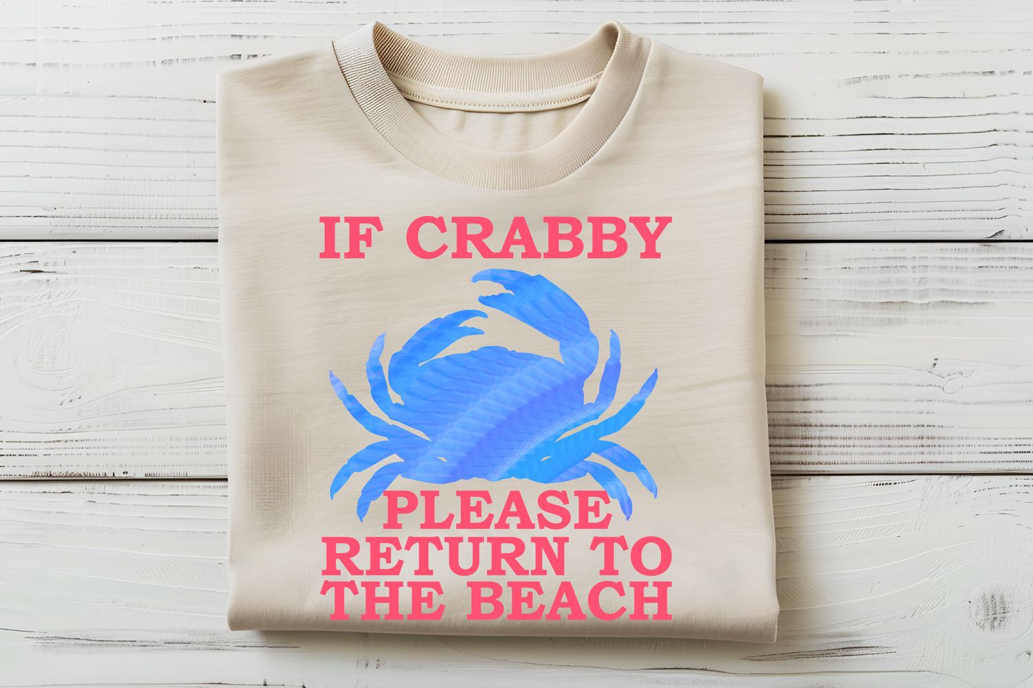 Please Return To The Beach Crabby Summer DTF Print