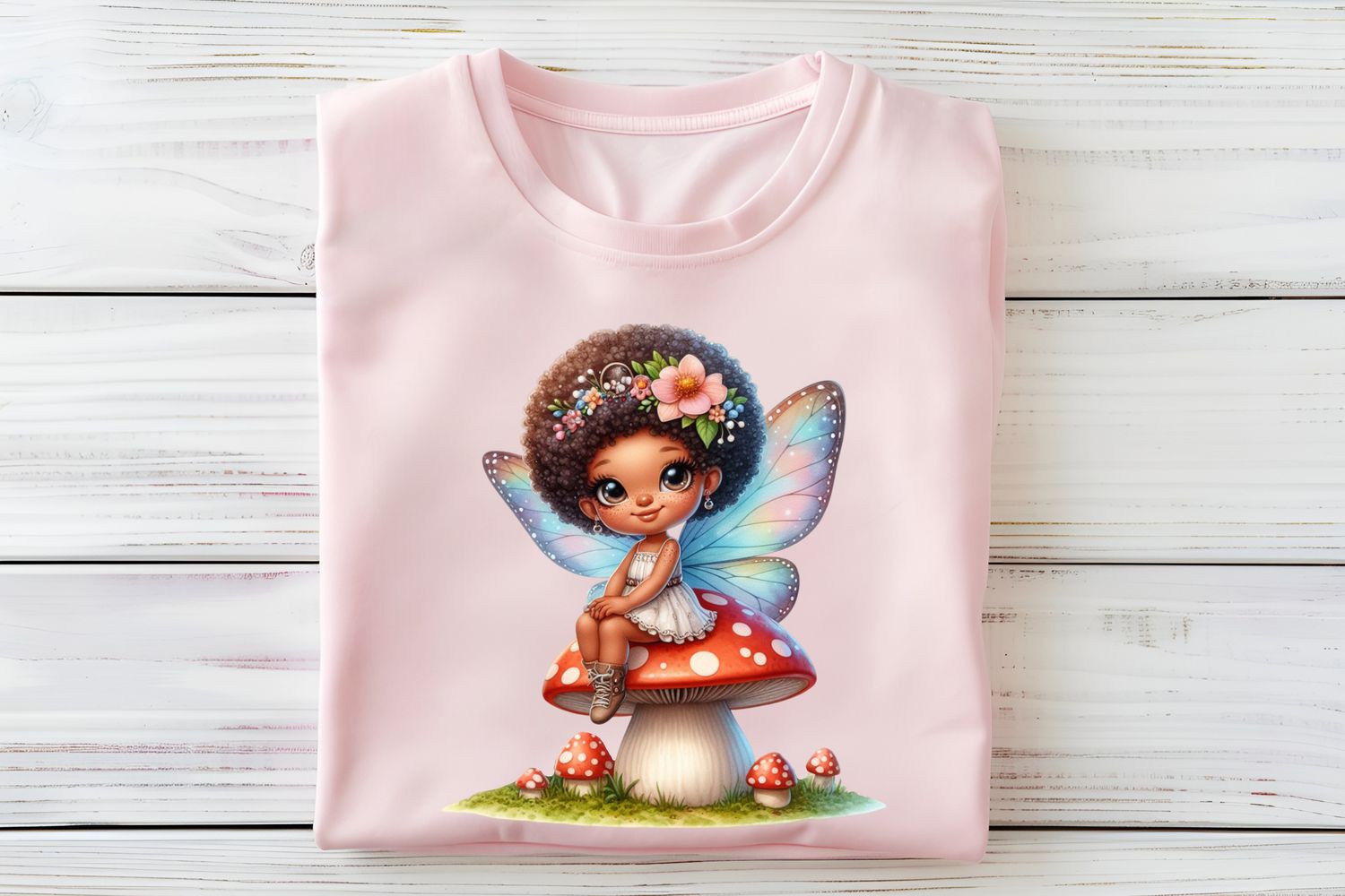 Afro Mushroom Fairy DTF Print