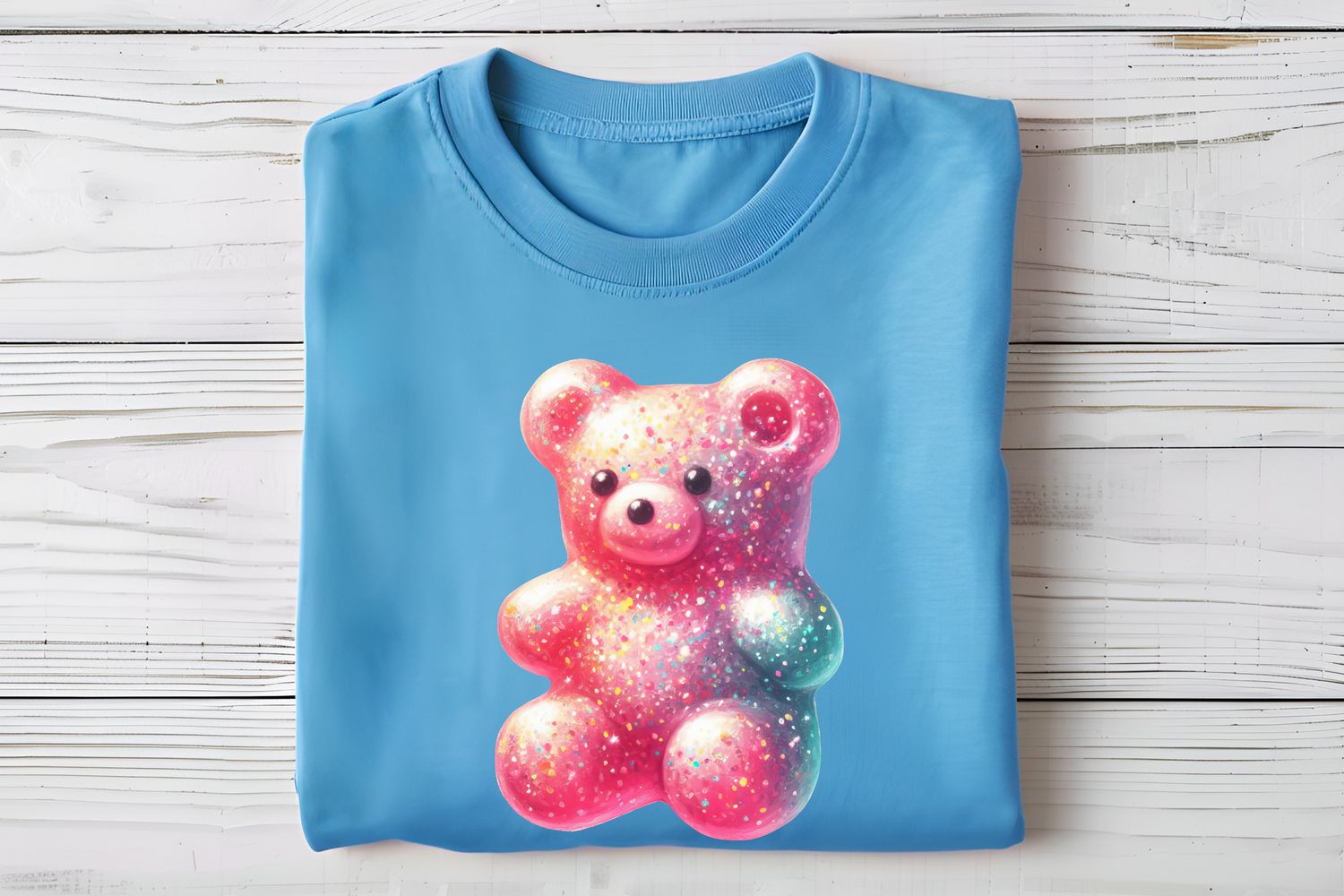 Pink Glitter Gummy Bear DTF Print