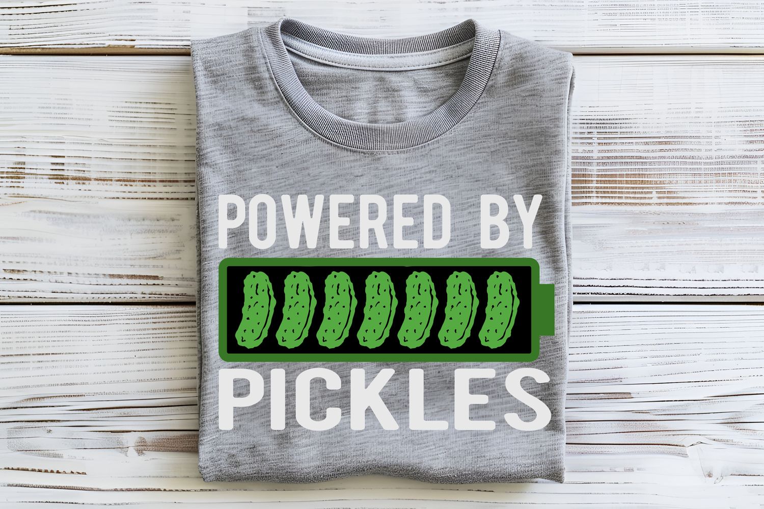 Powered By Pickles Funny DTF Print