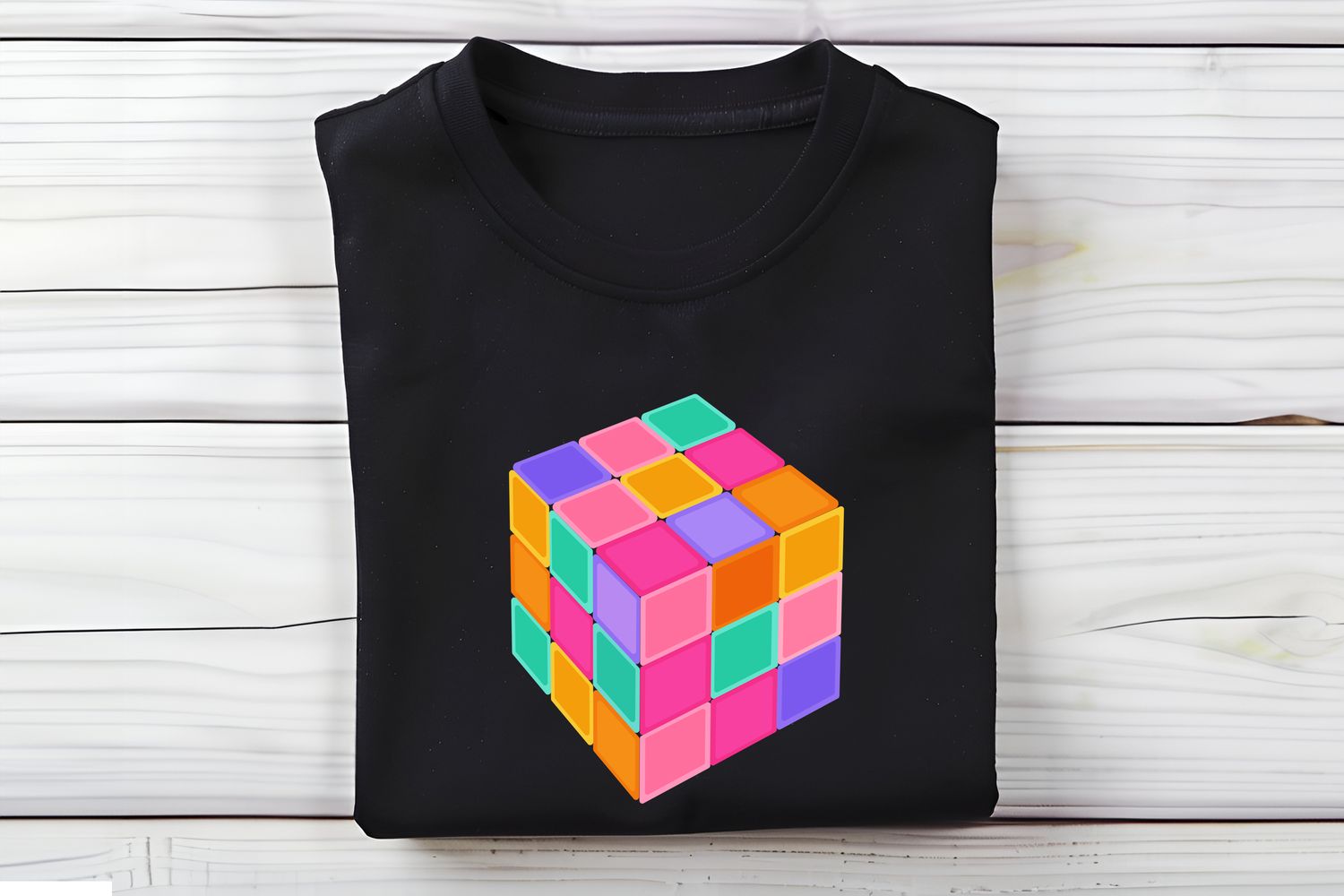 Bright Puzzle Cube DTF Print