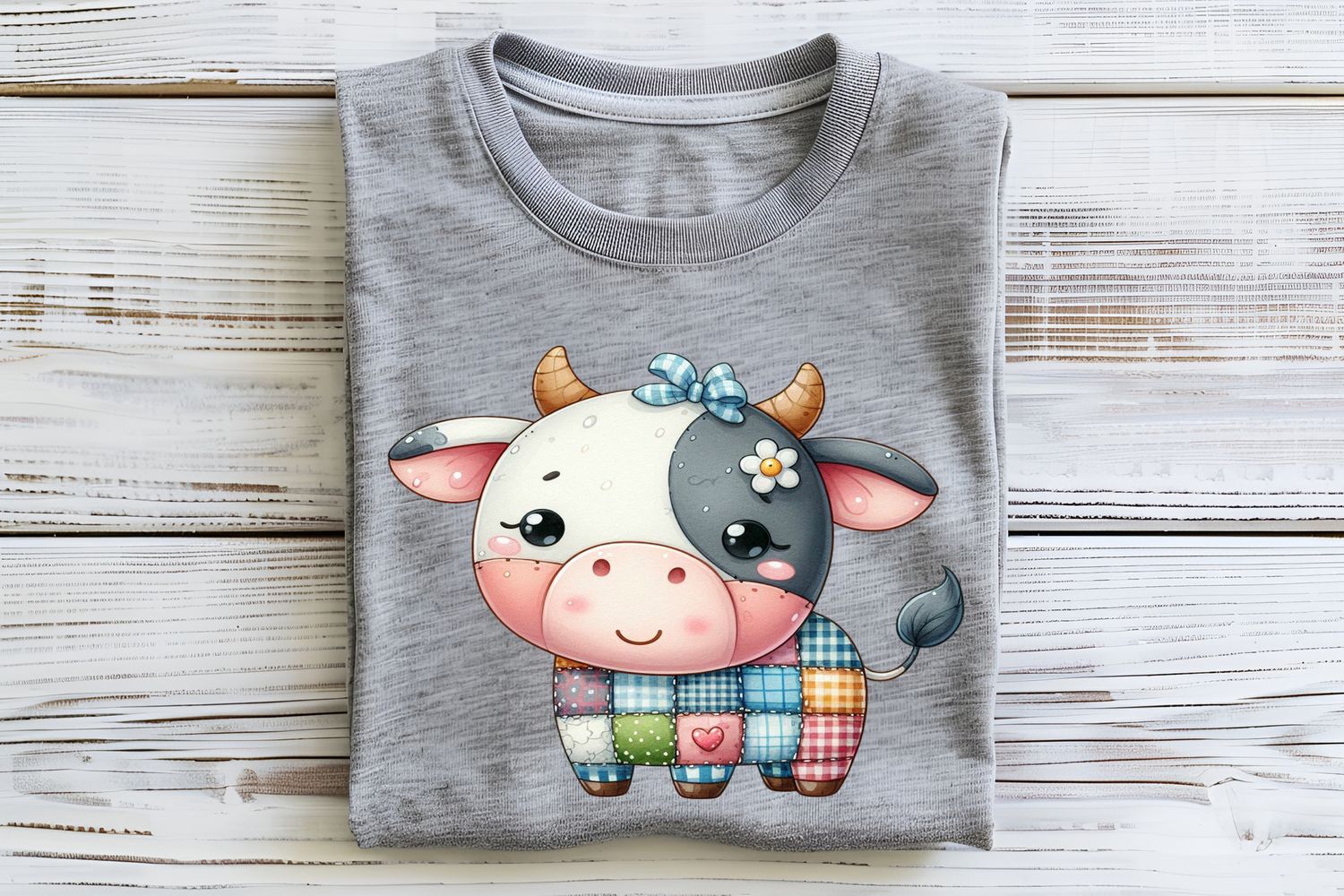 Patchwork Cow DTF Print
