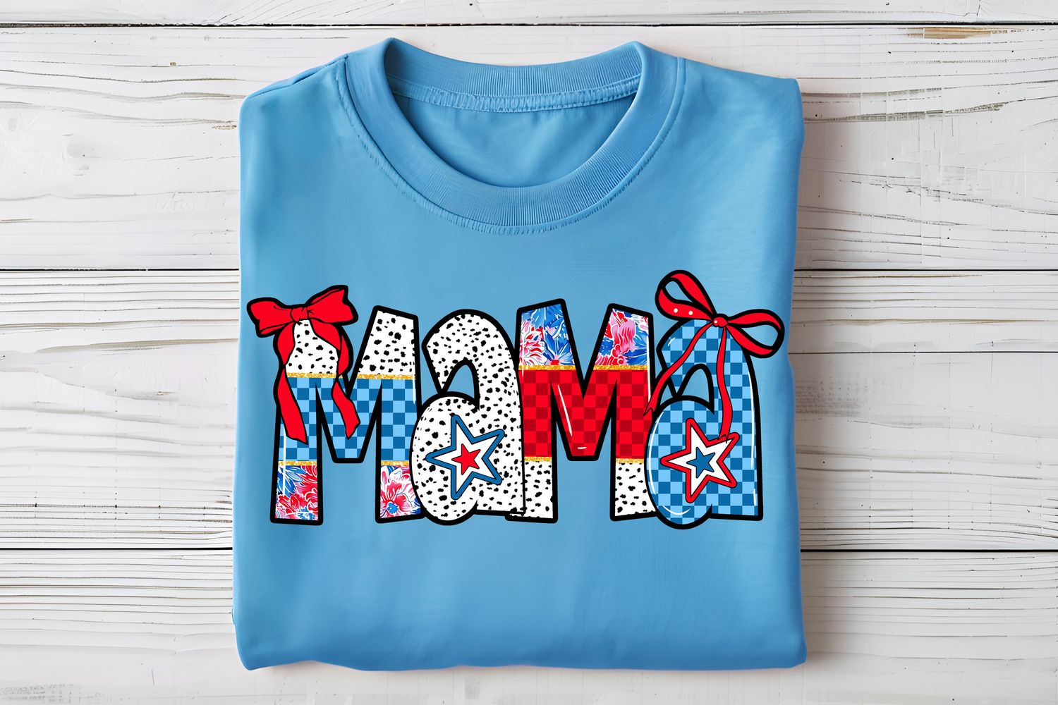 Patriotic Mama Bows DTF Print