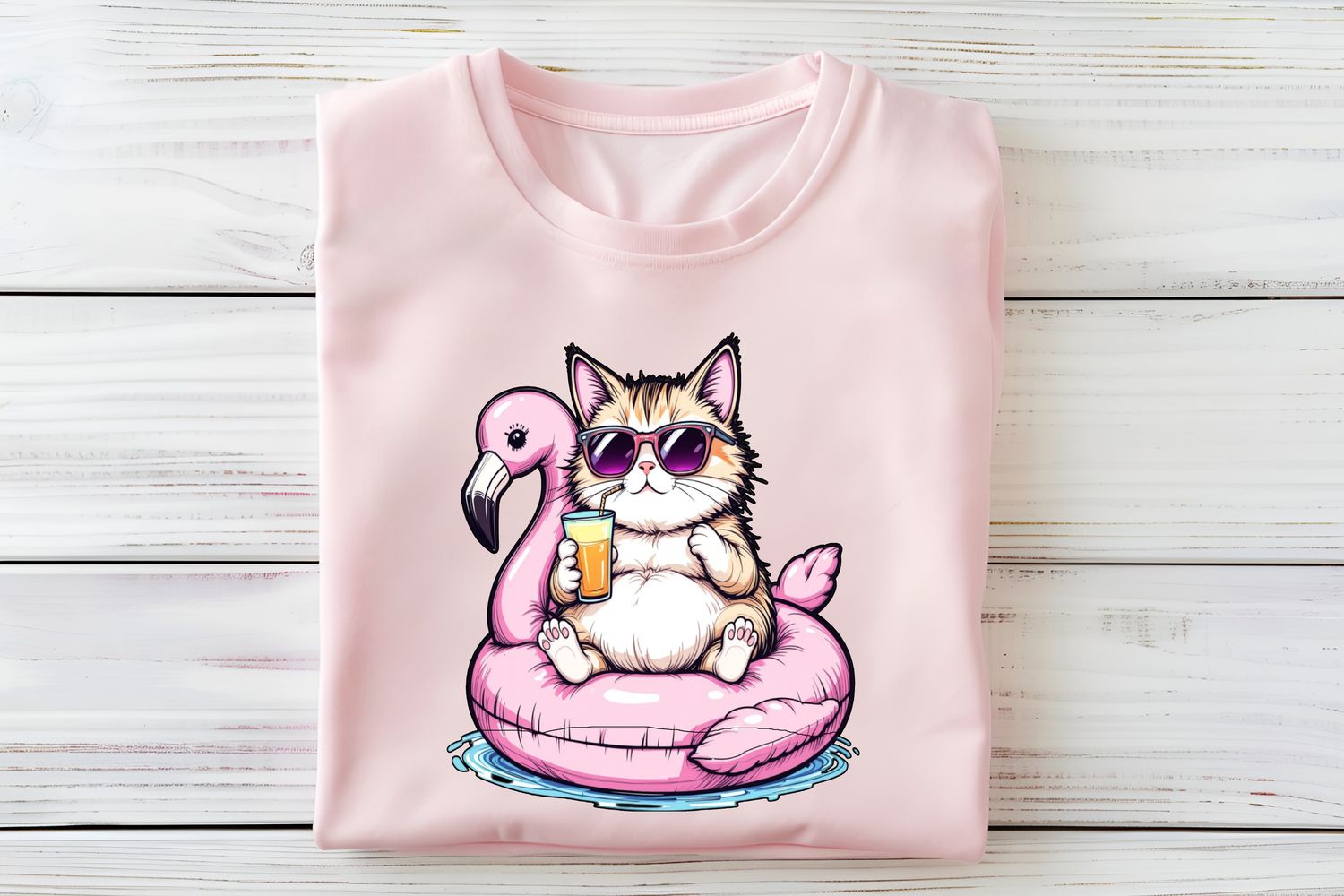 Chonky Cat Float Summer Pool DTF Print