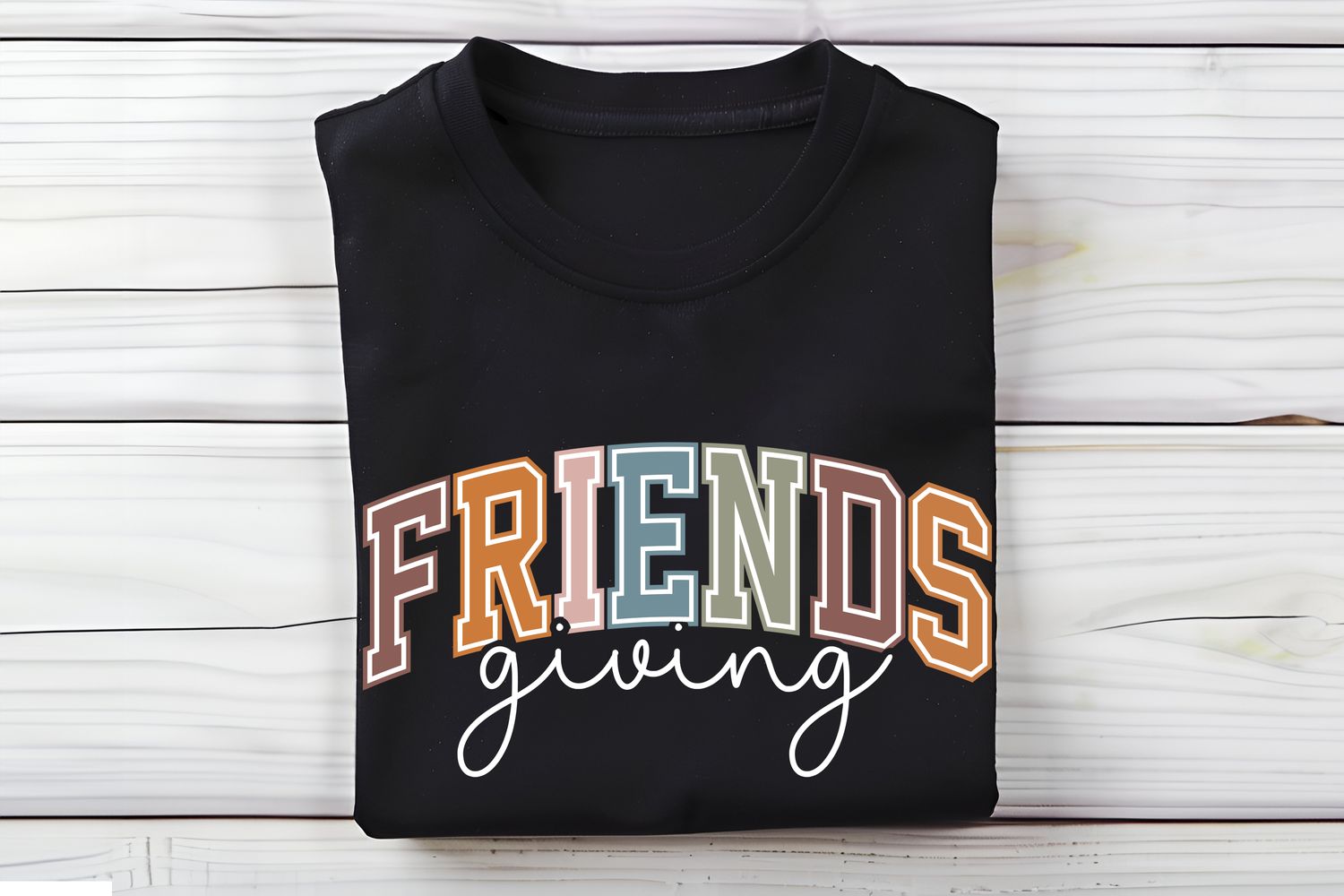 Friends Giving Varsity Script DTF Print