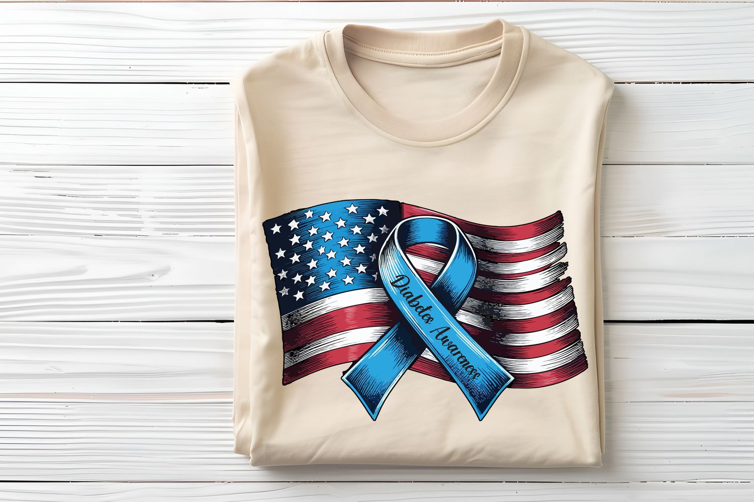 Diabetes Awareness American Flag November DTF Print