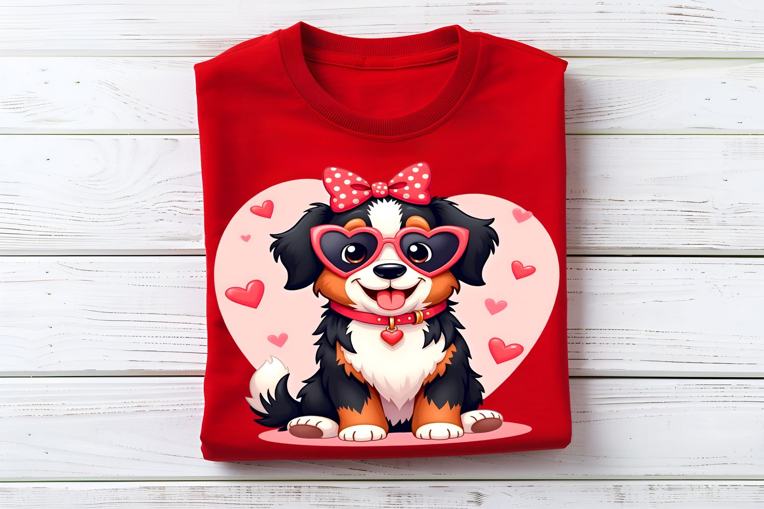 Valentine Dog DTF Print