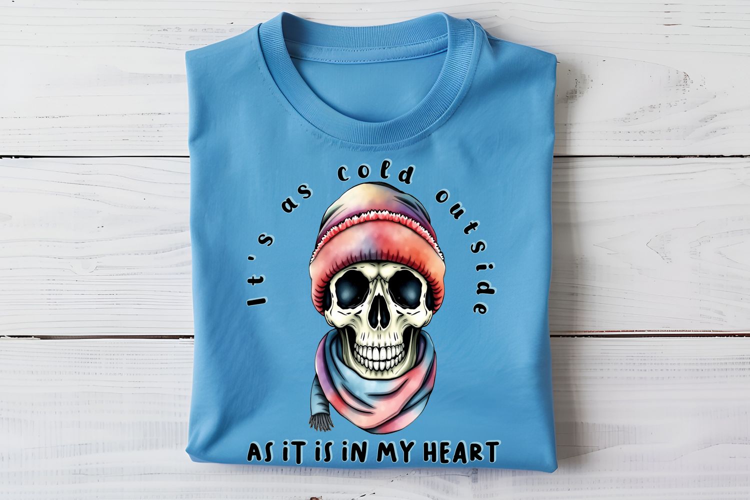 As Cold As My Heart Skull DTF Print