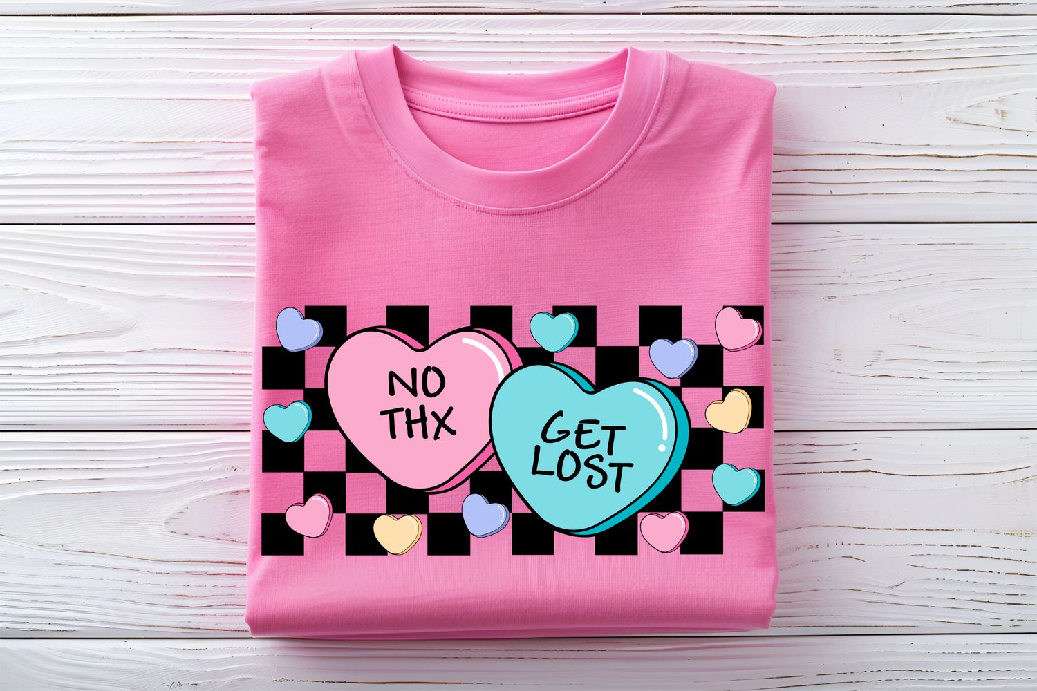 No Thx Candy Hearts DTF Print