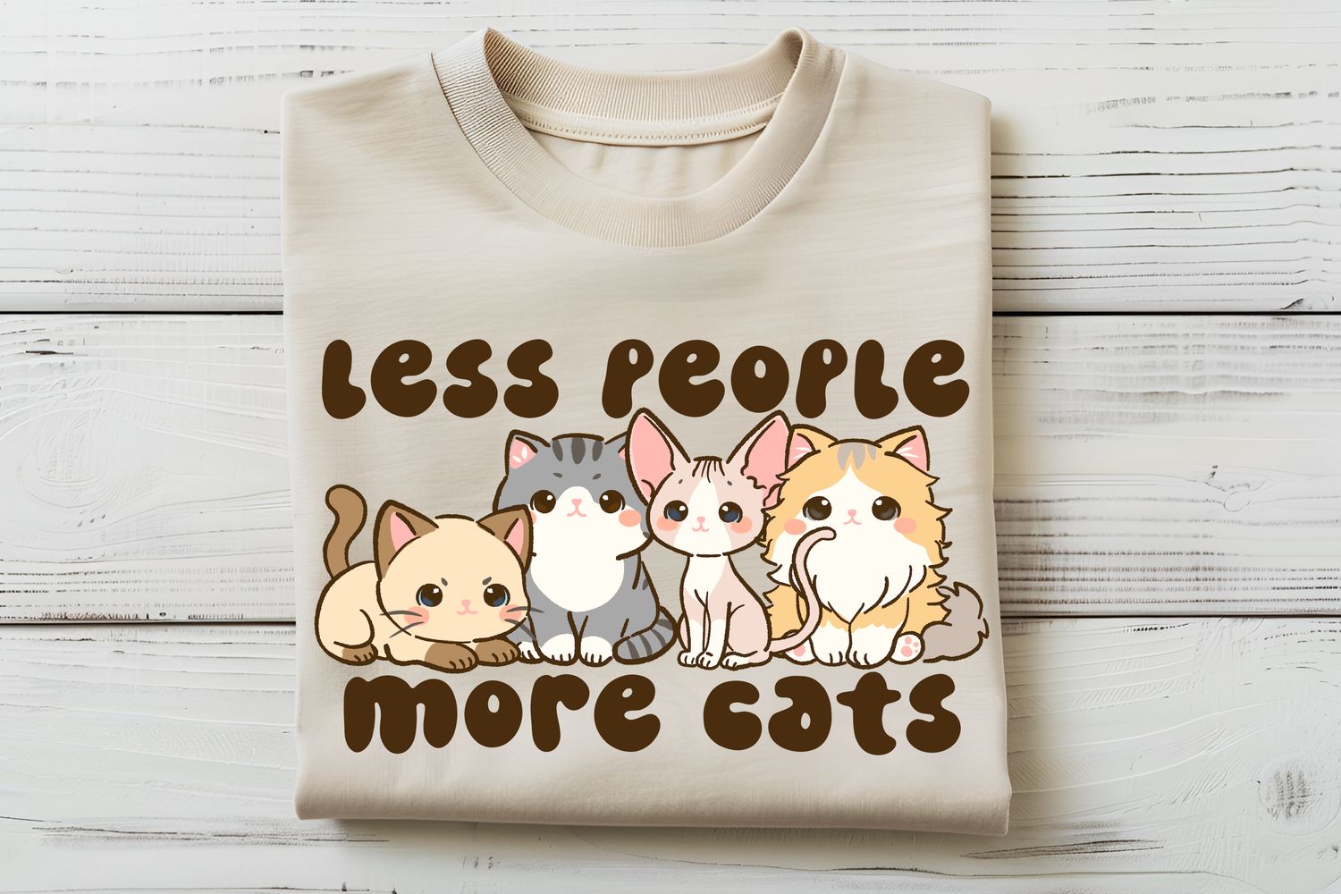 Less People More Cats DTF Print