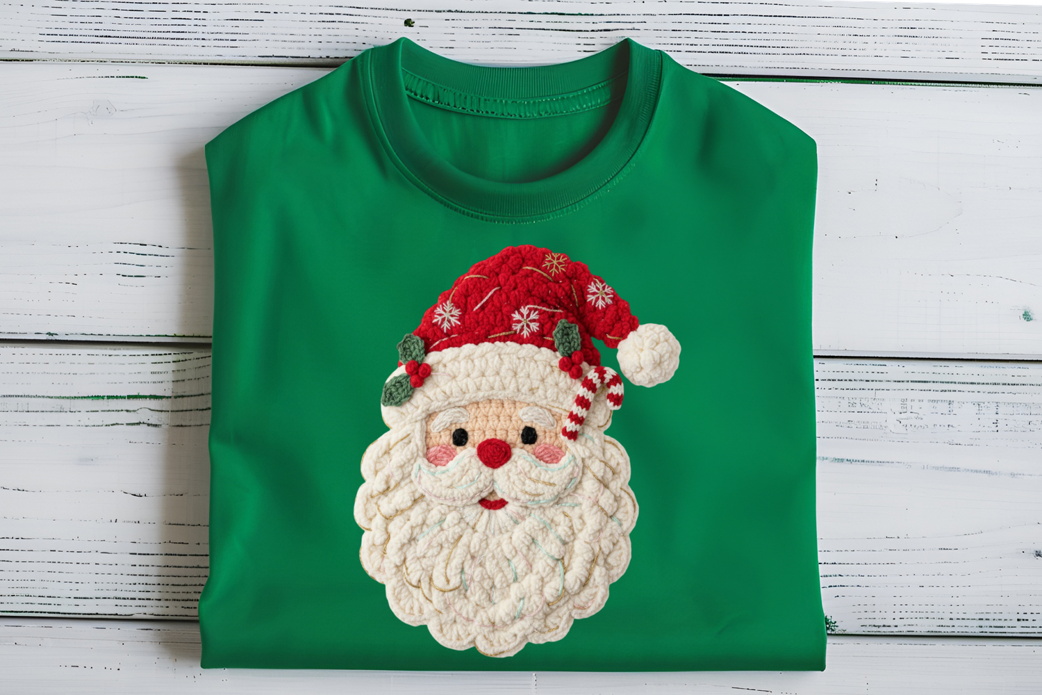 Faux Yarn Santa DTF Print